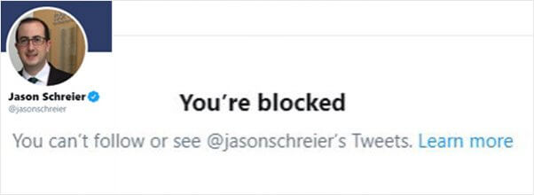I Was Blocked by Bloomberg News’ Jason Schreier on Twitter